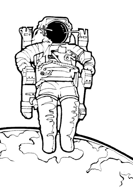 着色页: 宇航员 (行业和专业) #87596 - 免费可打印着色页