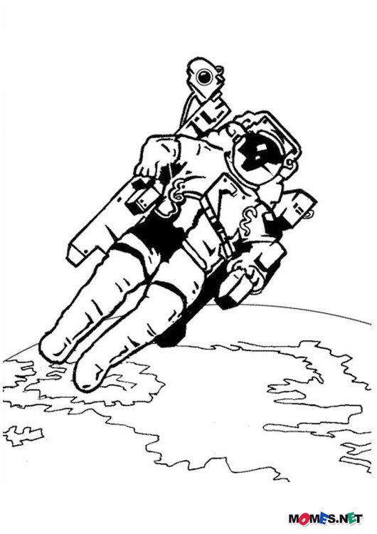 着色页: 宇航员 (行业和专业) #87601 - 免费可打印着色页