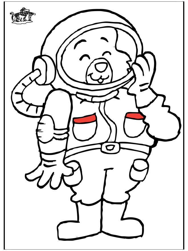 着色页: 宇航员 (行业和专业) #87603 - 免费可打印着色页