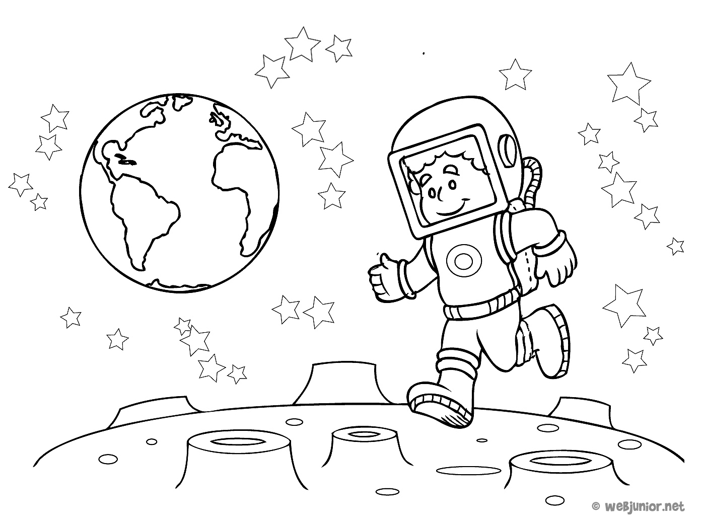 着色页: 宇航员 (行业和专业) #87618 - 免费可打印着色页