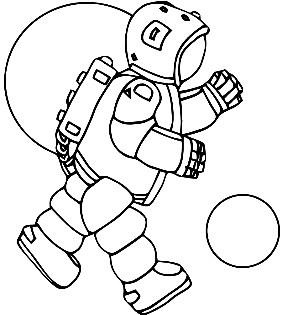 着色页: 宇航员 (行业和专业) #87642 - 免费可打印着色页