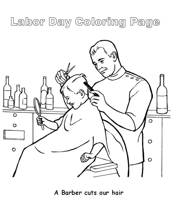 着色页: 理发师 (行业和专业) #88907 - 免费可打印着色页