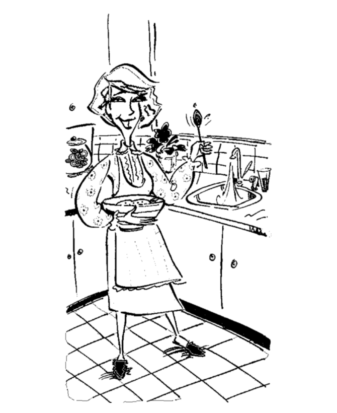 着色页: 厨师 (行业和专业) #91782 - 免费可打印着色页