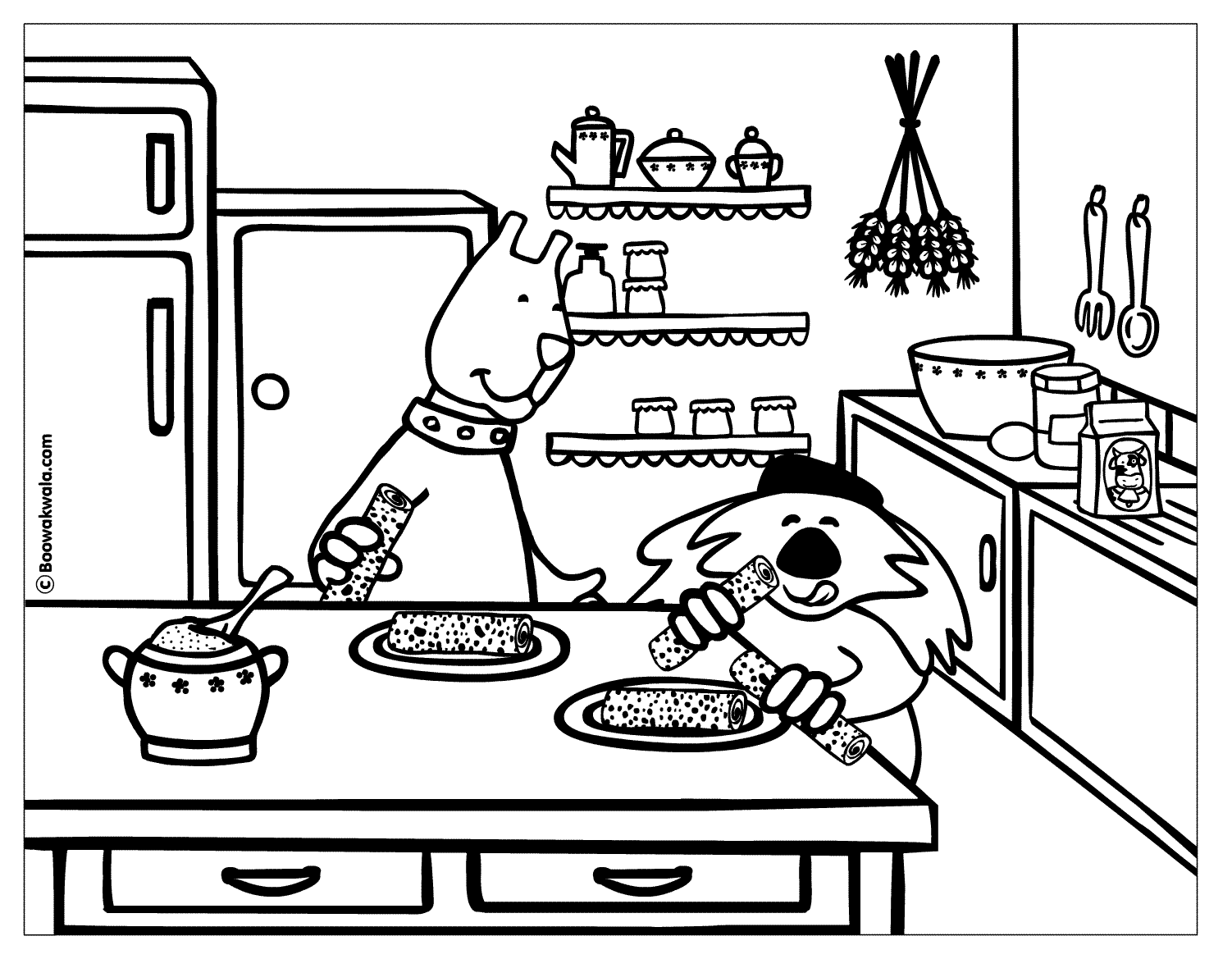 着色页: 厨师 (行业和专业) #91795 - 免费可打印着色页