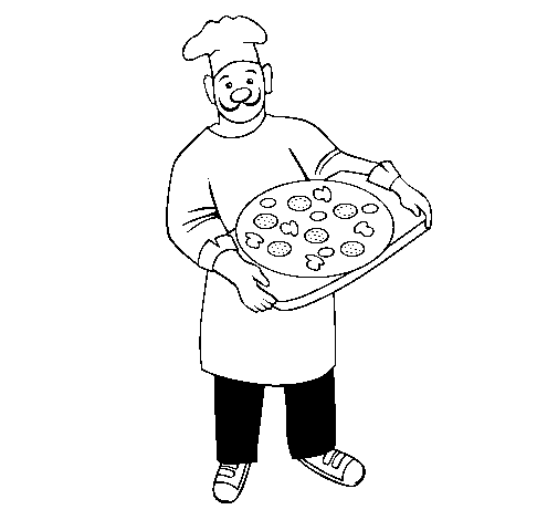 着色页: 厨师 (行业和专业) #91802 - 免费可打印着色页