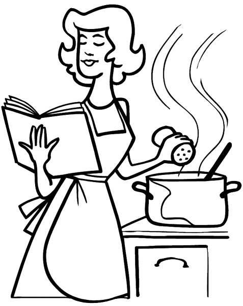 着色页: 厨师 (行业和专业) #91829 - 免费可打印着色页