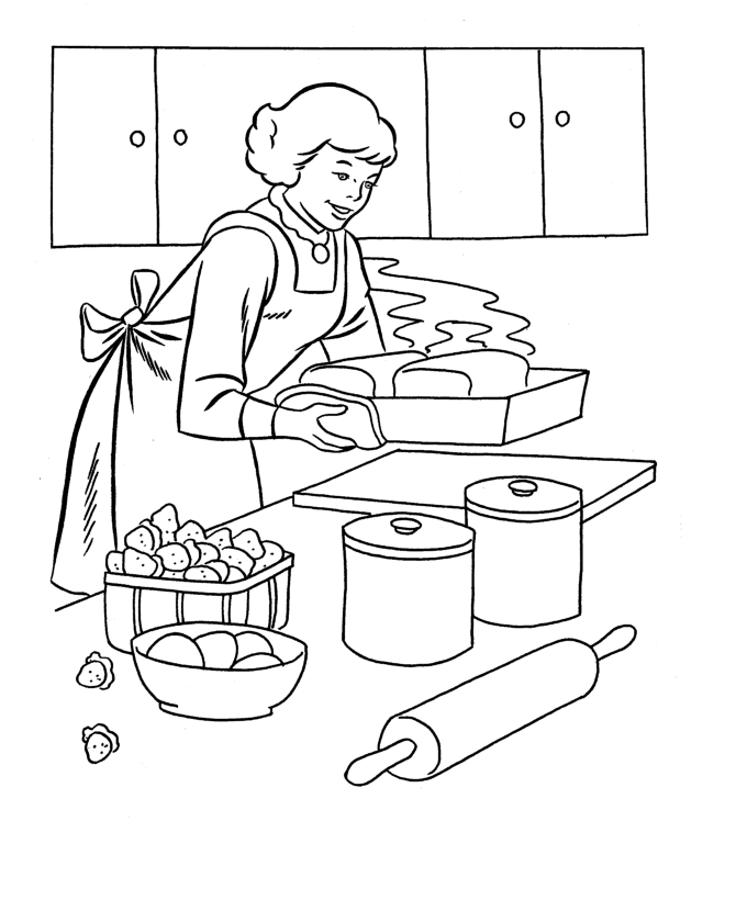 着色页: 厨师 (行业和专业) #91841 - 免费可打印着色页