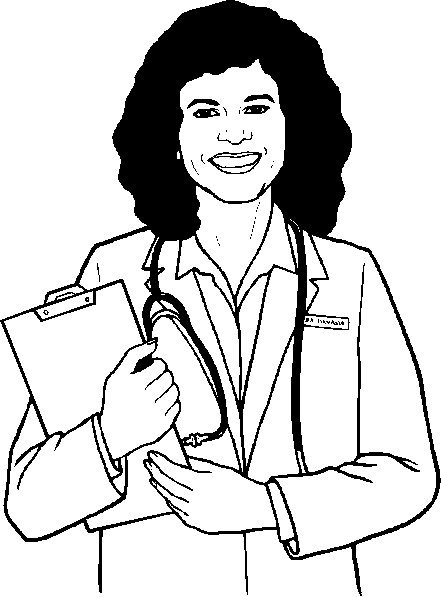 着色页: 医生/医师 (行业和专业) #93513 - 免费可打印着色页