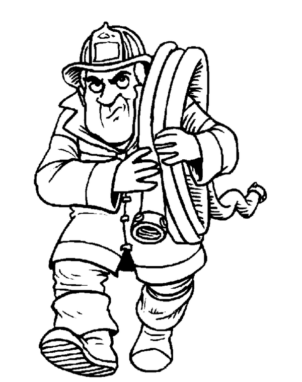 着色页: 消防队员 (行业和专业) #105516 - 免费可打印着色页