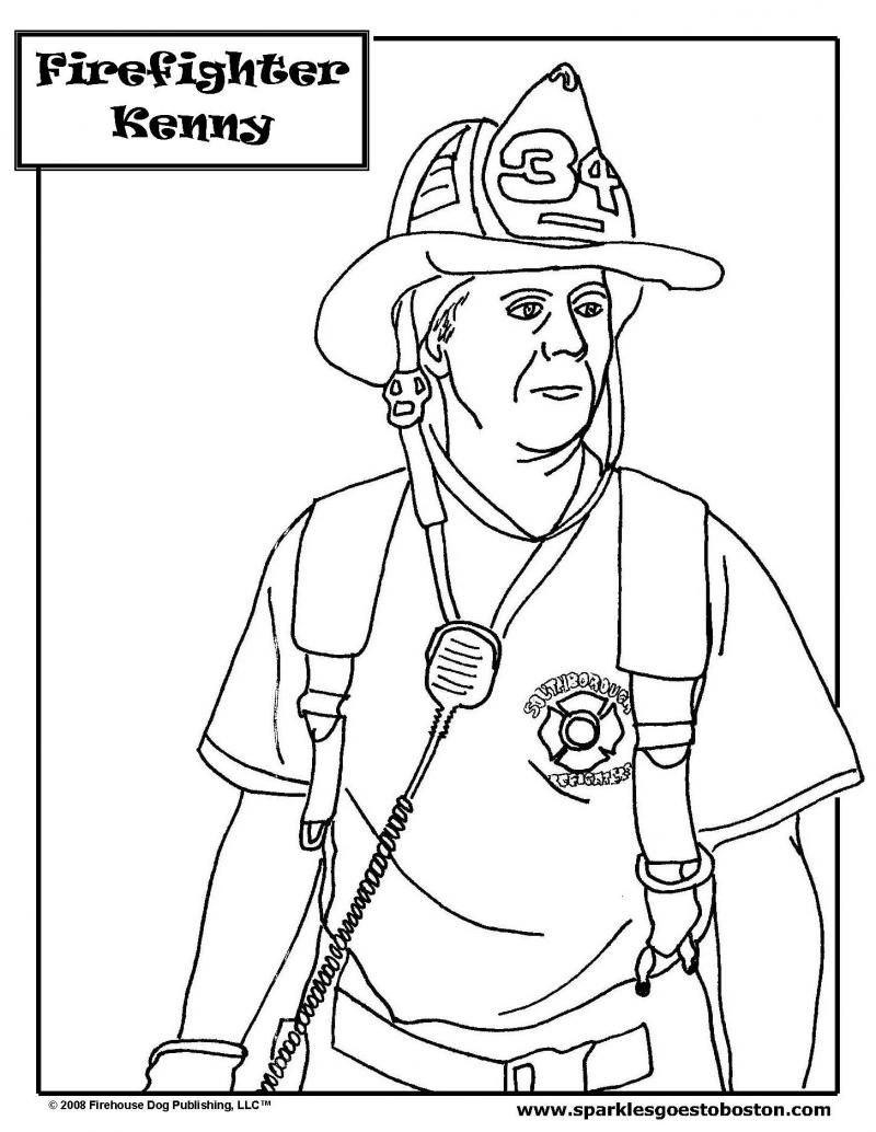 着色页: 消防队员 (行业和专业) #105591 - 免费可打印着色页