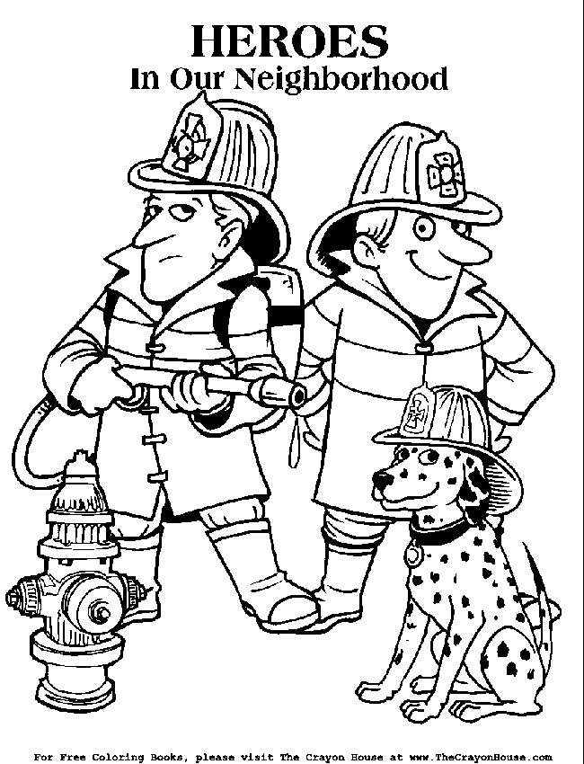 着色页: 消防队员 (行业和专业) #105601 - 免费可打印着色页