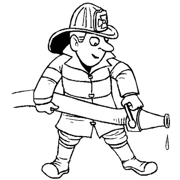 着色页: 消防队员 (行业和专业) #105609 - 免费可打印着色页