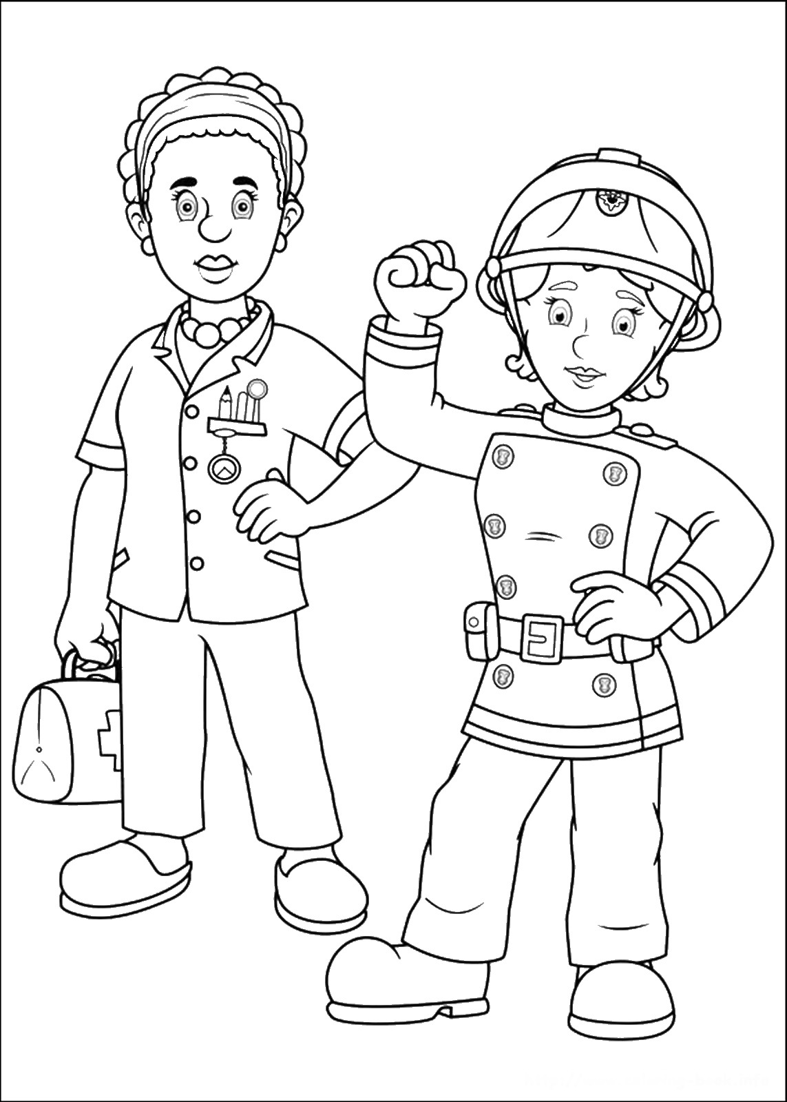 着色页: 消防队员 (行业和专业) #105621 - 免费可打印着色页