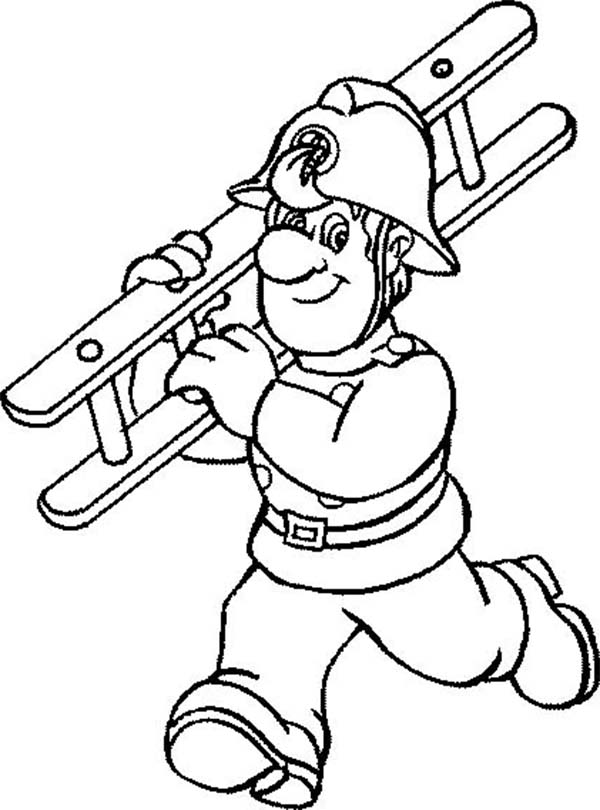 着色页: 消防队员 (行业和专业) #105674 - 免费可打印着色页
