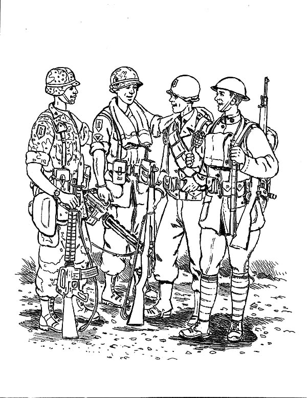 着色页: 军队 (行业和专业) #102394 - 免费可打印着色页