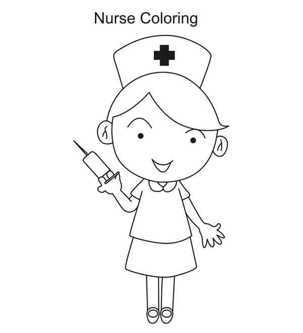 着色页: 护士 (行业和专业) #170392 - 免费可打印着色页