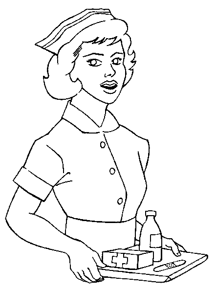 着色页: 护士 (行业和专业) #170398 - 免费可打印着色页