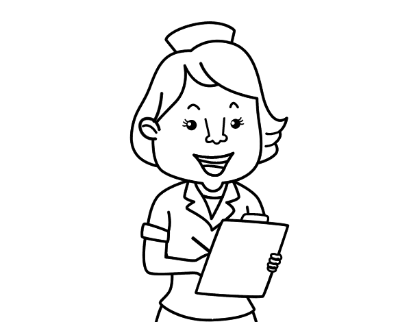 着色页: 护士 (行业和专业) #170416 - 免费可打印着色页