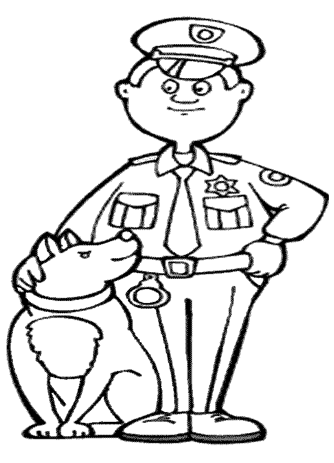 着色页: 警官 (行业和专业) #105356 - 免费可打印着色页