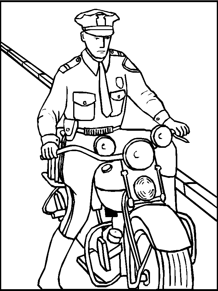 着色页: 警官 (行业和专业) #105360 - 免费可打印着色页