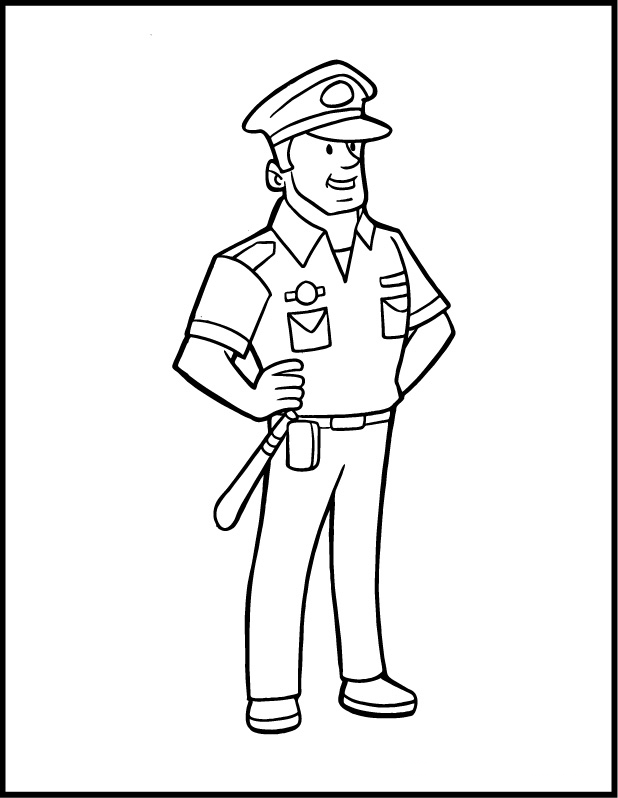 着色页: 警官 (行业和专业) #105362 - 免费可打印着色页
