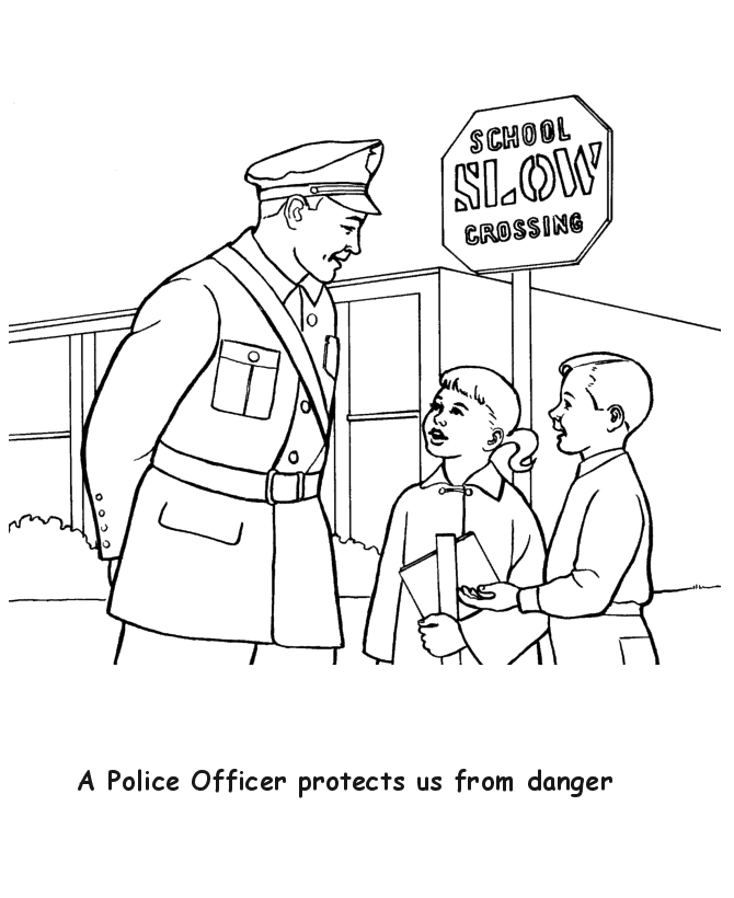 着色页: 警官 (行业和专业) #105381 - 免费可打印着色页