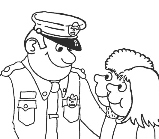 着色页: 警官 (行业和专业) #105400 - 免费可打印着色页