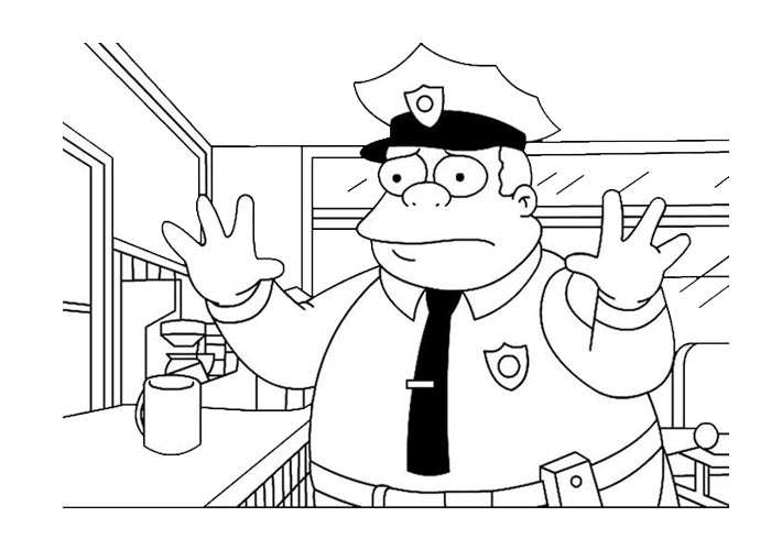 着色页: 警官 (行业和专业) #105402 - 免费可打印着色页