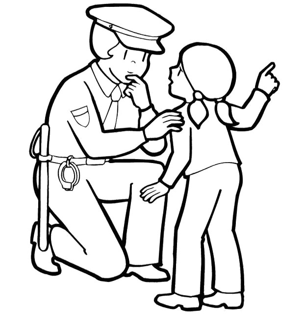 着色页: 警官 (行业和专业) #105410 - 免费可打印着色页