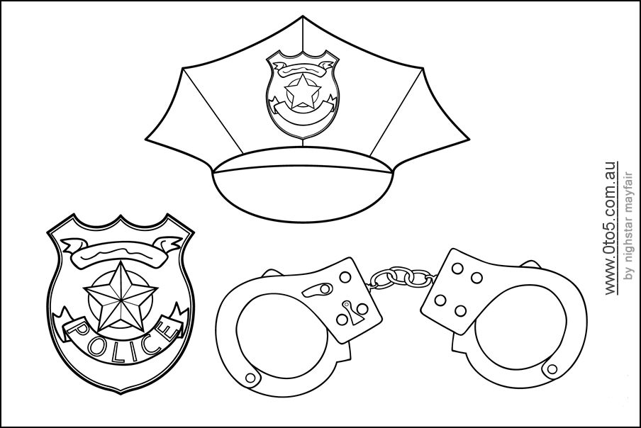 着色页: 警官 (行业和专业) #105509 - 免费可打印着色页