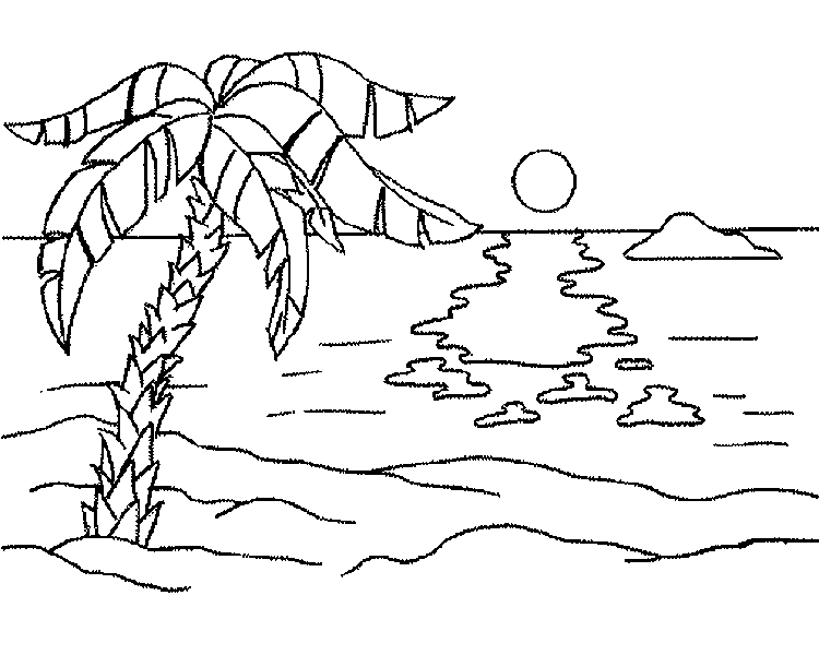 着色页: 海滩 (自然与季节) #158980 - 免费可打印着色页