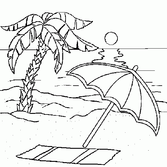 着色页: 海滩 (自然与季节) #158993 - 免费可打印着色页