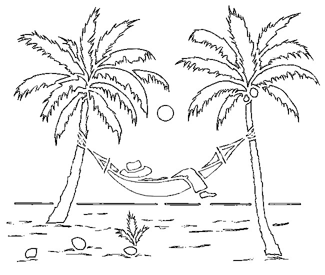 着色页: 海滩 (自然与季节) #158998 - 免费可打印着色页