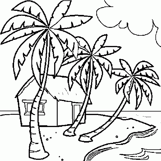 着色页: 海滩 (自然与季节) #159027 - 免费可打印着色页