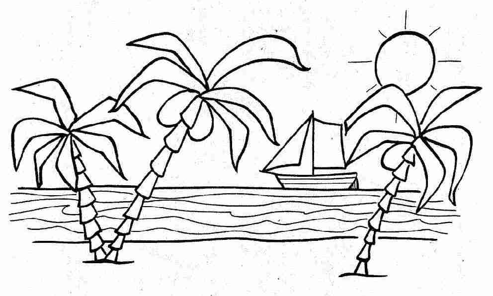 着色页: 海滩 (自然与季节) #159036 - 免费可打印着色页