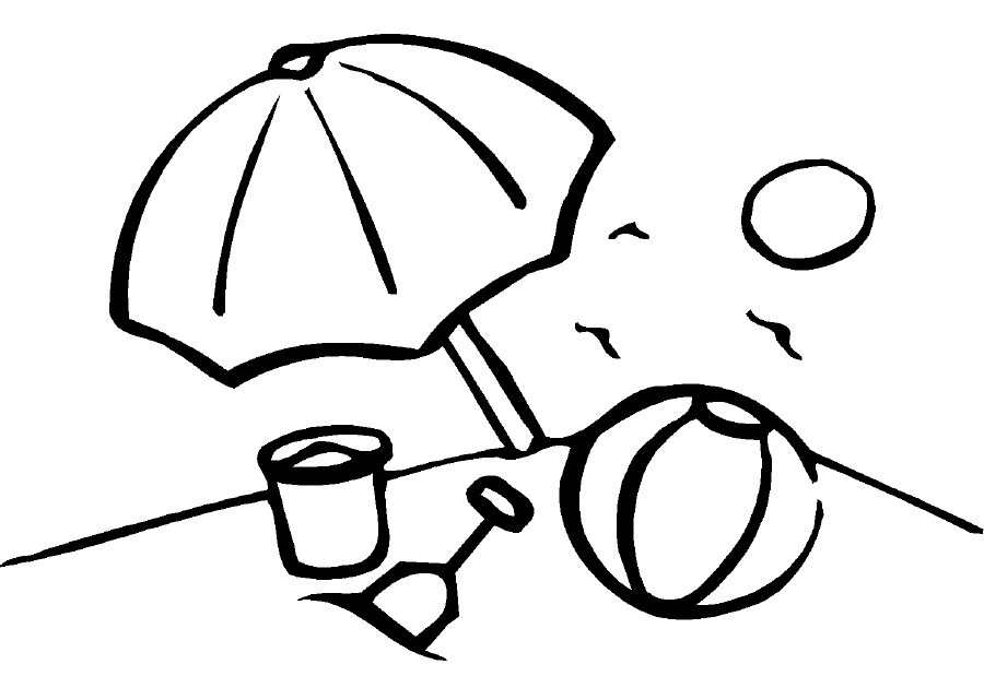 着色页: 海滩 (自然与季节) #159075 - 免费可打印着色页