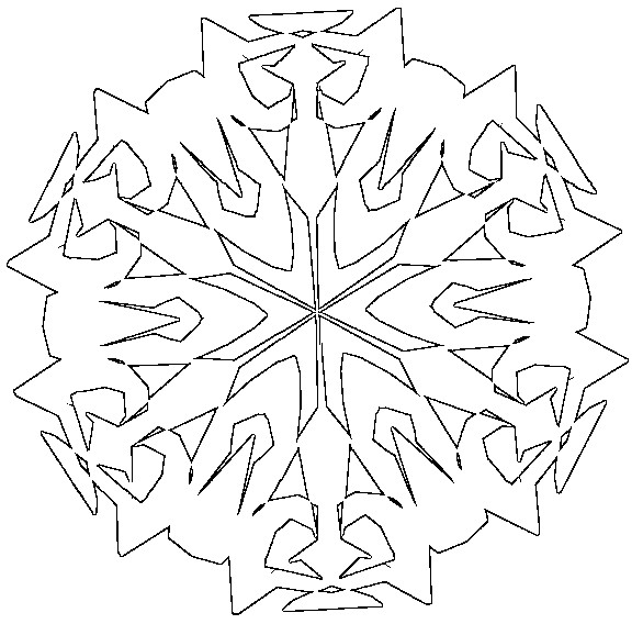 着色页: 雪花 (自然与季节) #160510 - 免费可打印着色页