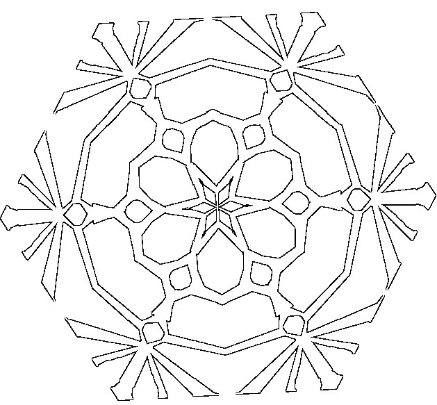 着色页: 雪花 (自然与季节) #160527 - 免费可打印着色页