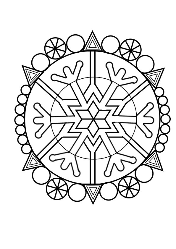 着色页: 雪花 (自然与季节) #160545 - 免费可打印着色页