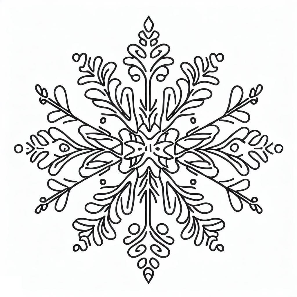 着色页: 雪花 (自然与季节) #190256 - 免费可打印着色页