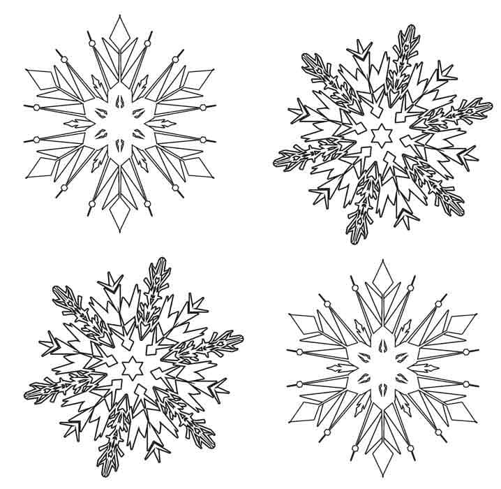 着色页: 雪花 (自然与季节) #190267 - 免费可打印着色页