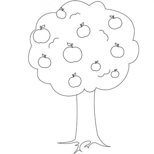 着色页: 苹果树 (自然) #163452 - 免费可打印着色页