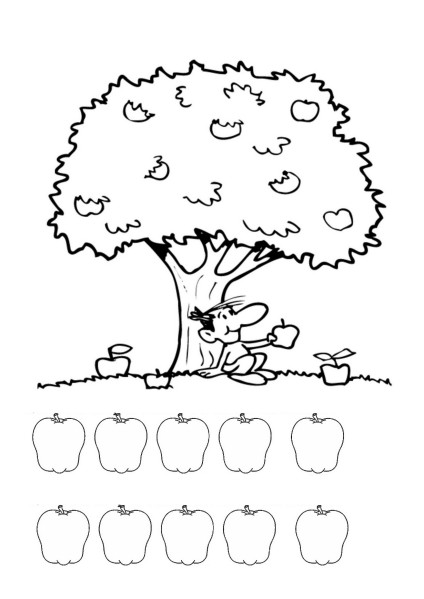 着色页: 苹果树 (自然) #163529 - 免费可打印着色页
