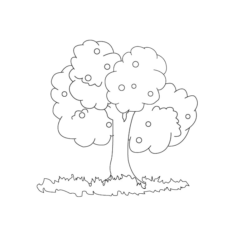 着色页: 苹果树 (自然) #163576 - 免费可打印着色页
