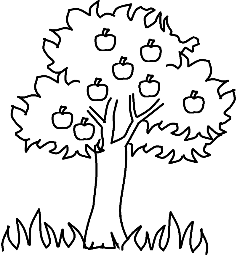 着色页: 苹果树 (自然) #163738 - 免费可打印着色页