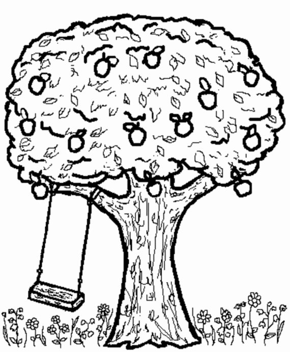 着色页: 苹果树 (自然) #163741 - 免费可打印着色页