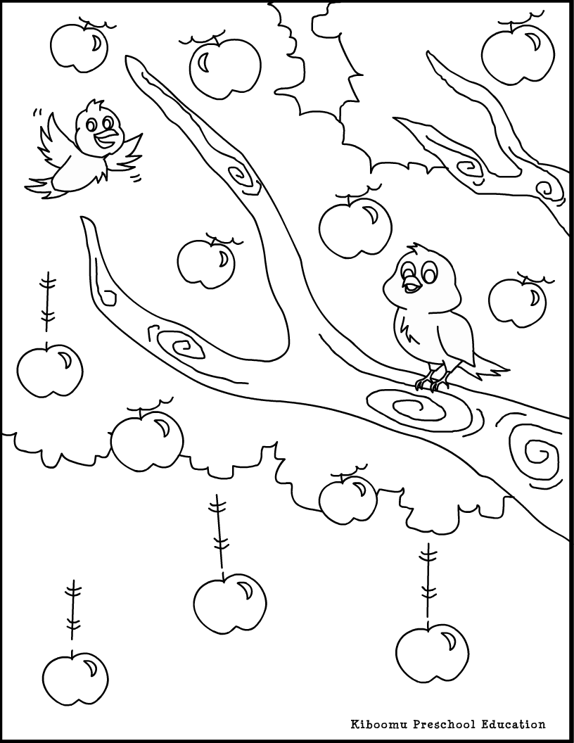 着色页: 苹果树 (自然) #163746 - 免费可打印着色页