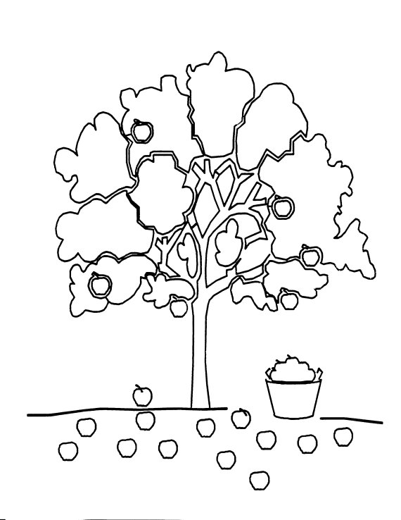 着色页: 苹果树 (自然) #163752 - 免费可打印着色页
