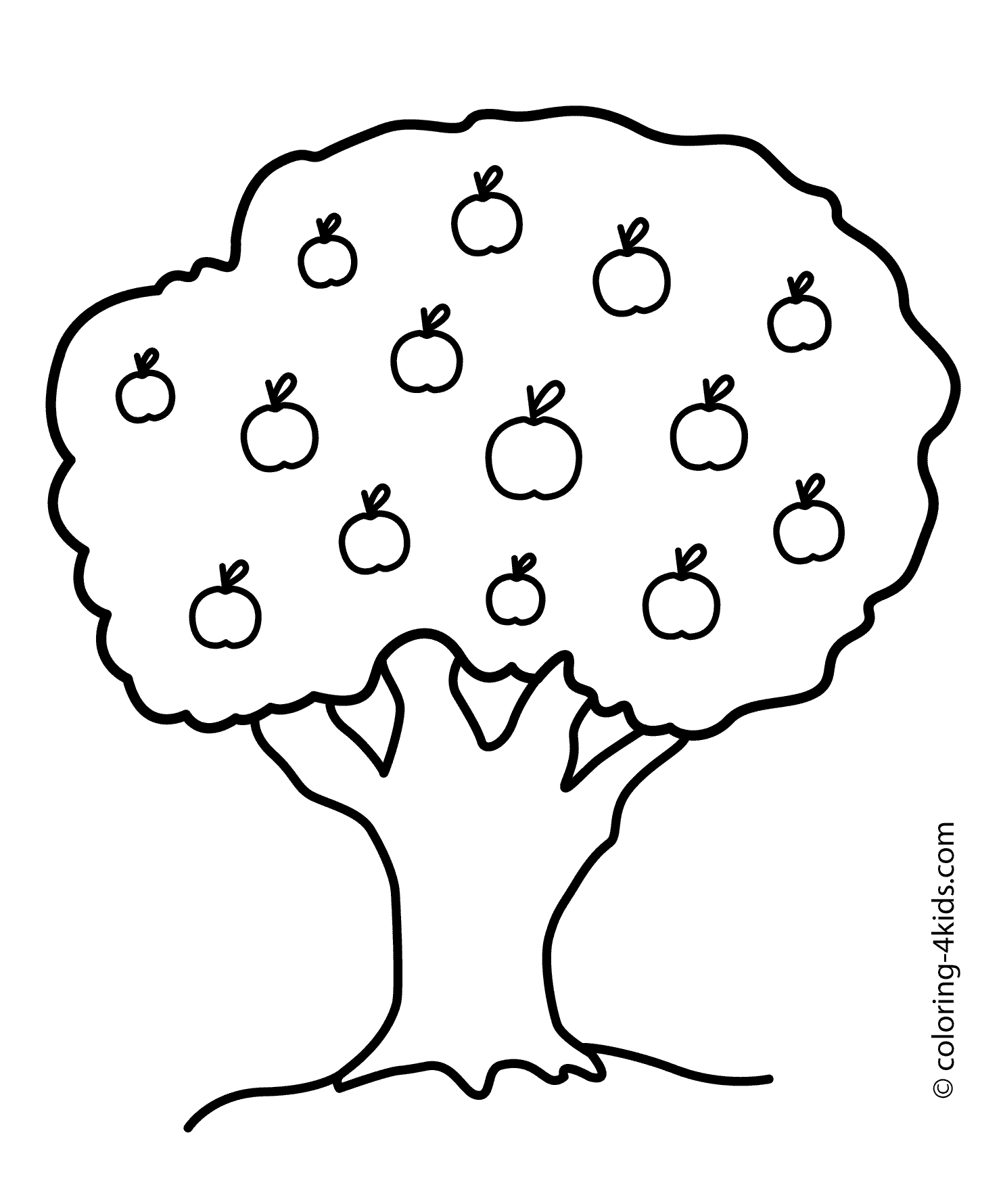 着色页: 苹果树 (自然) #163759 - 免费可打印着色页