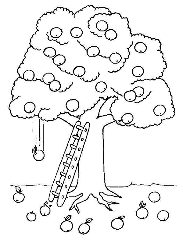 着色页: 苹果树 (自然) #163771 - 免费可打印着色页